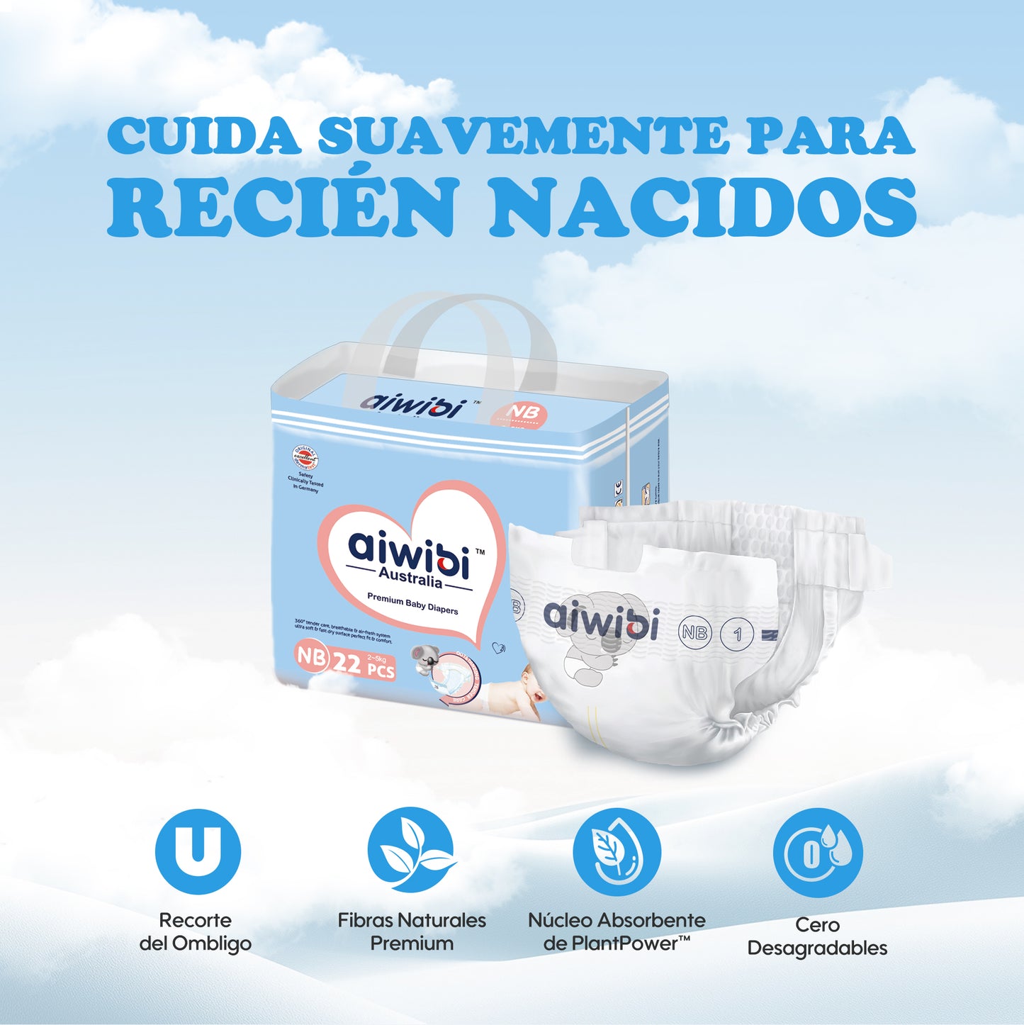 Pañales para Recién Nacidos Premium Desechables y Naturales