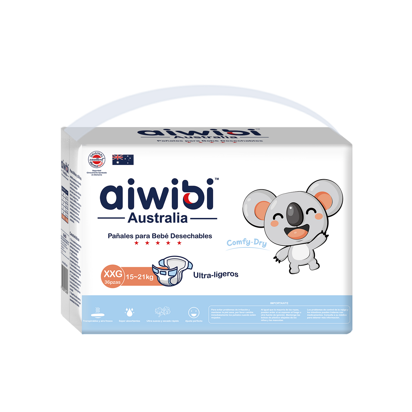 Pañales para Bebé Serie Comodidad Seca Desechables Ultra Ligeros