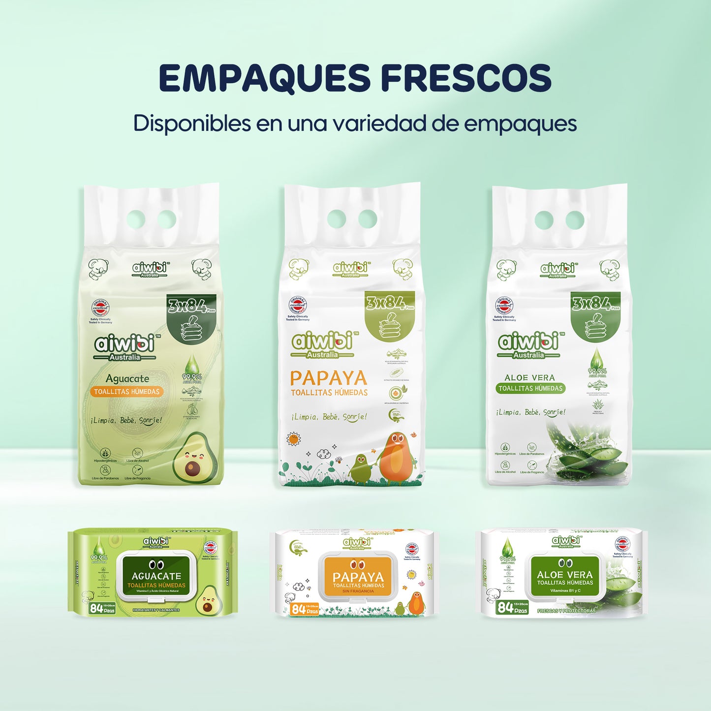 paquete de toallitas húmedas para Bebé de Cuidado Orgánico Serie Fresco