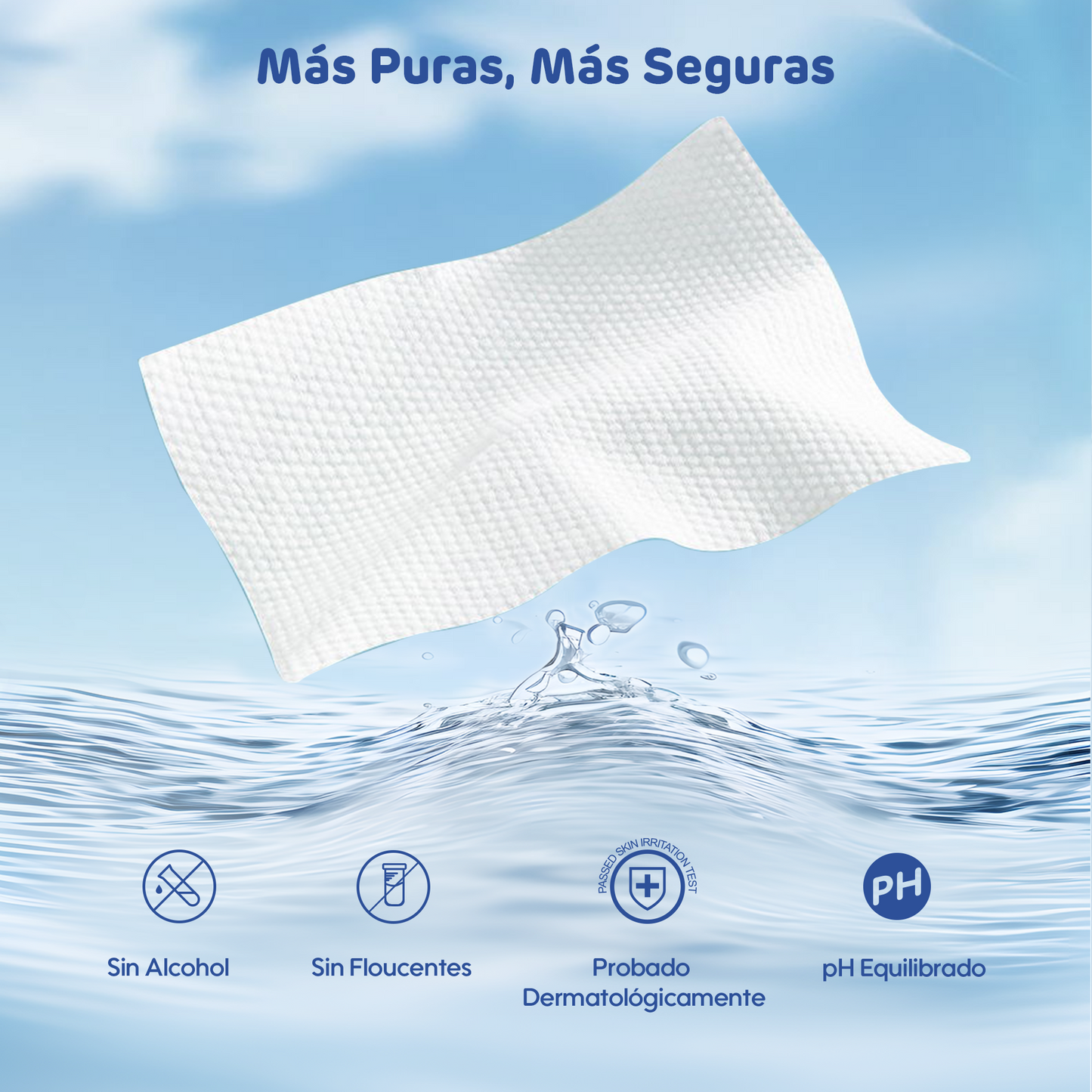 Toallitas húmedas para bebé tan puras como el agua, sin alcohol, sin olor y con 99.9