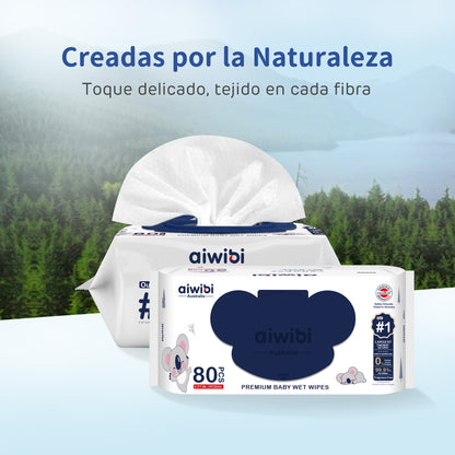 Toallitas Húmedas Premium para Bebé con el Grosor Nº1 80Pcs