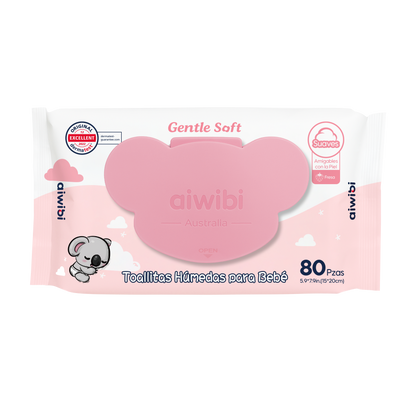 Toallitas Piel Sensible Gentle Soft Tapa Koala Aroma Fresa