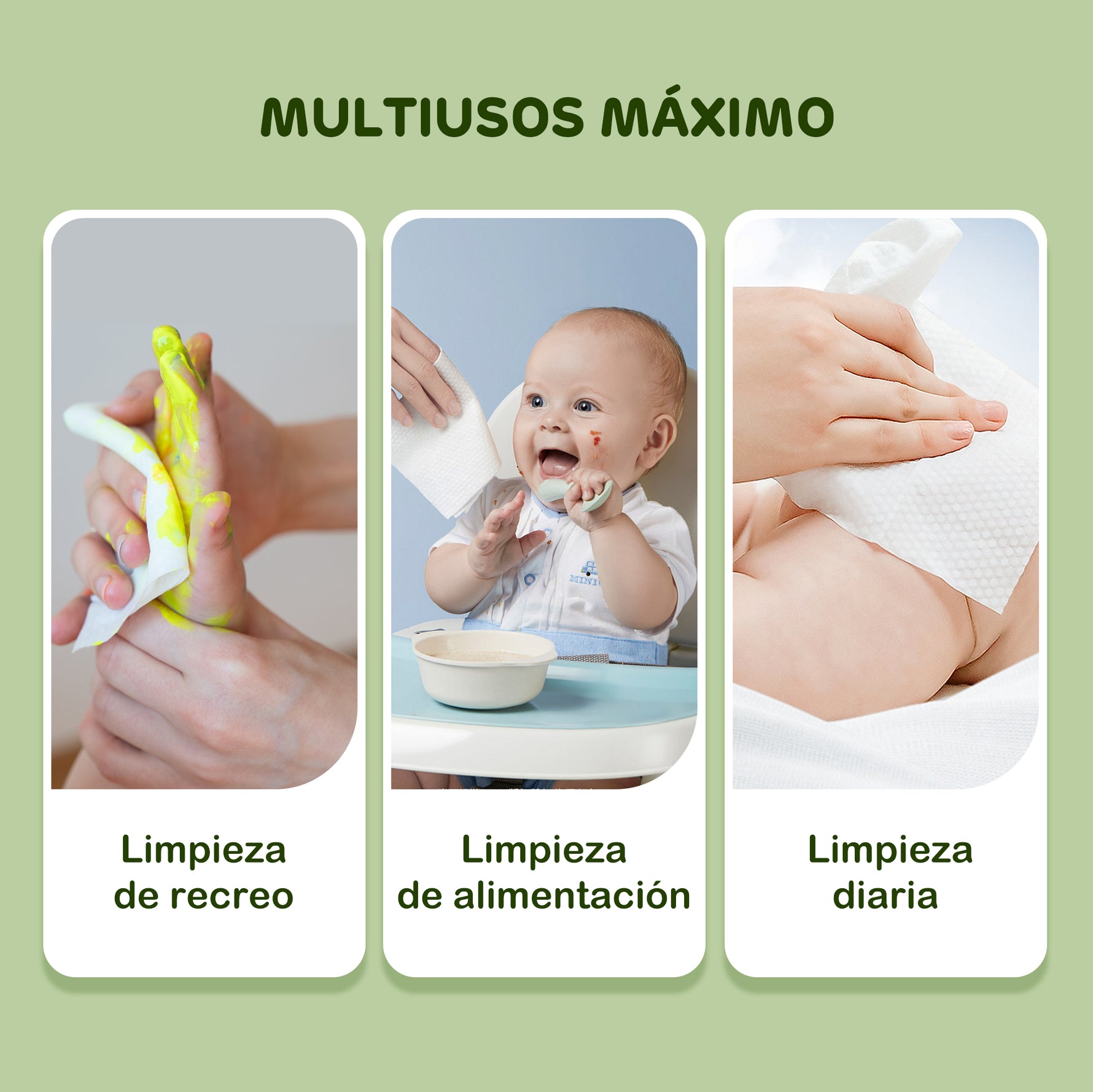 Las mini toallitas Aiwibi pueden utilizarse en una gran variedad de situaciones
