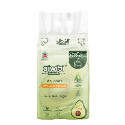 Toallitas húmedas frescas con sabor a aguacate en paquetes grandes
