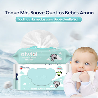 Toallitas Piel Sensible Gentle Soft Tapa Koala Aroma Aceite de Té Natural