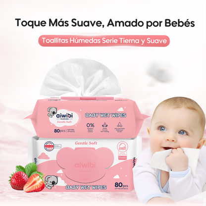 Toallitas Piel Sensible Gentle Soft Tapa Koala Aroma Fresa