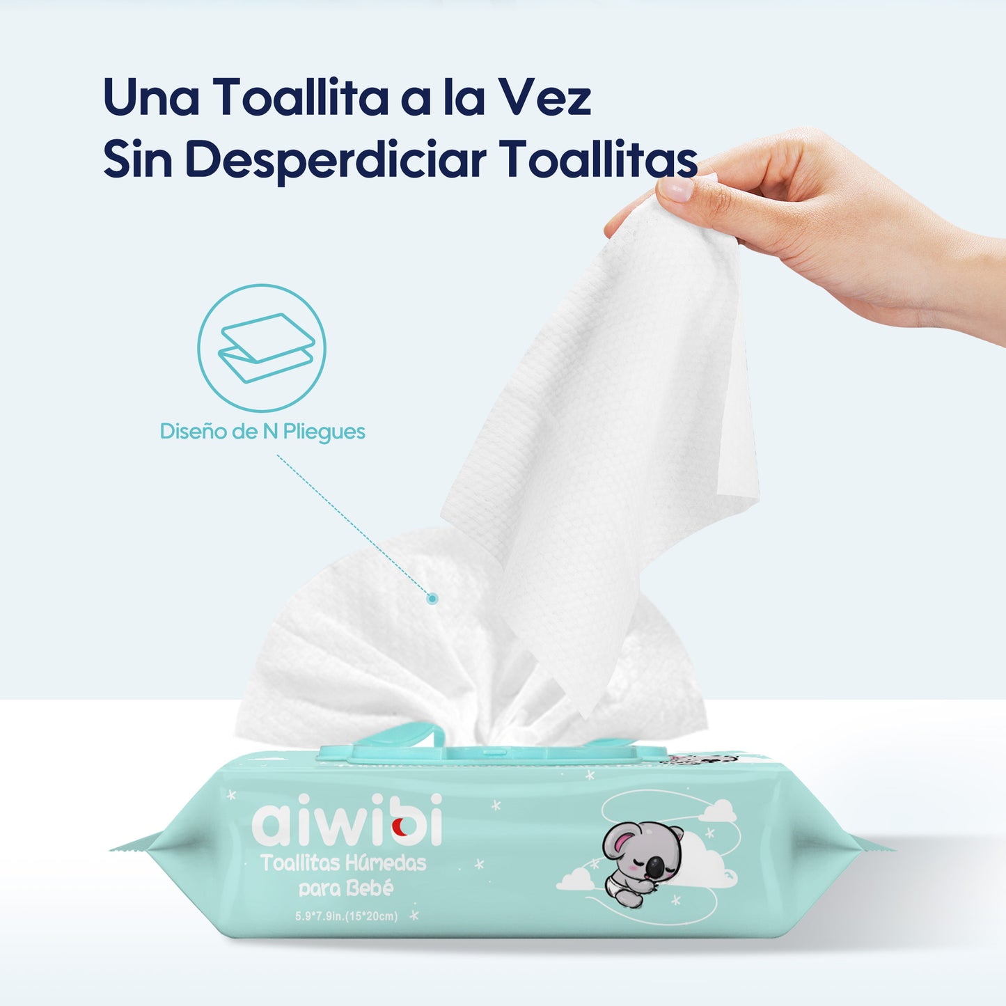 Toallitas Piel Sensible Gentle Soft Tapa Koala Aroma Aceite de Té Natural