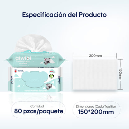Toallitas Piel Sensible Gentle Soft Tapa Koala Aroma Aceite de Té Natural
