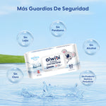 Toallitas húmedas, ideales para la higiene diaria del bebé gracias a su fórmula suave.