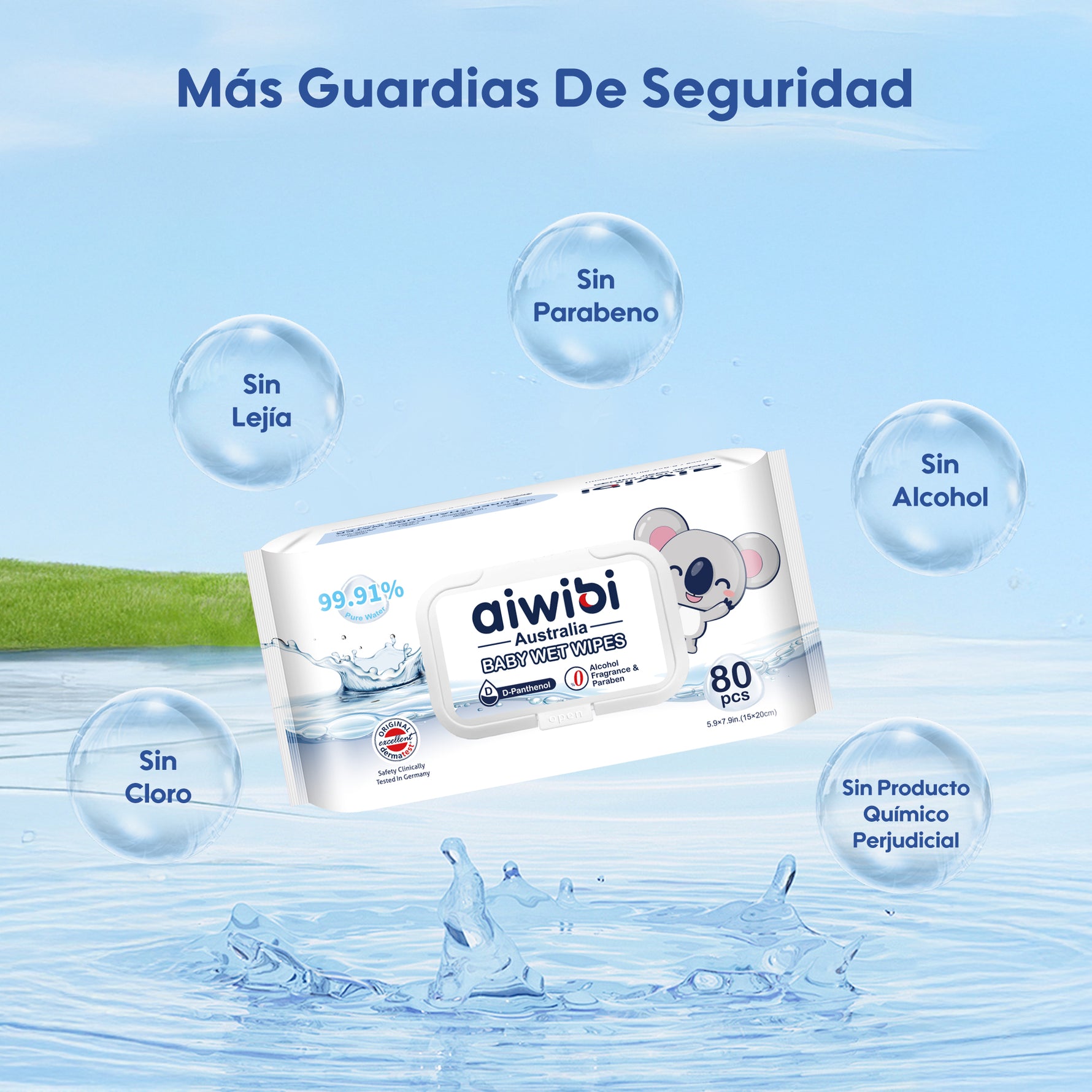 Toallitas húmedas, ideales para la higiene diaria del bebé gracias a su fórmula suave.