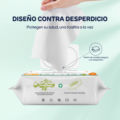 Se muestra un paquete de toallitas húmedas Aiwibi Serie Fresco. 
