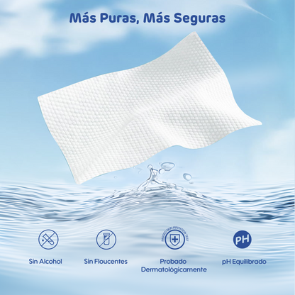 Toallitas húmedas para bebé tan puras como el agua, sin alcohol, sin olor y con 99.9